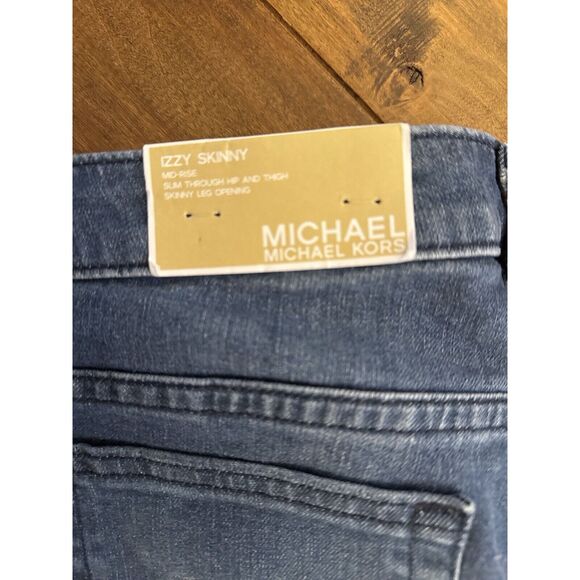 NWT Michael Kors Women's Izzy Skinny Mid Rise Jeans Blue Denim Size 6 - Picture 5 of 7